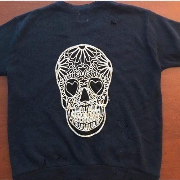 π LF Skull Destroyed Cardigan - Picture 1 of 3
